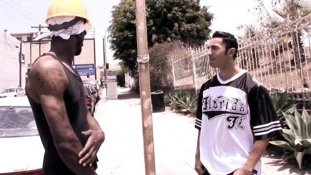 Latin guy gets bent over and fucked in his ass by black dude