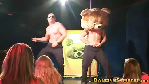 Amateur babes suck stripper dicks after watching them dance