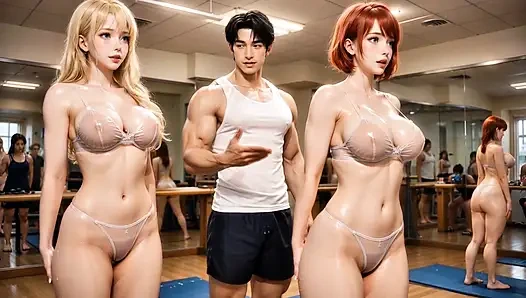 3D CGI Oiled Busty Milk Play - Luna & Ruby Private Squeeze & Drip After Trainer Leaves