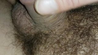 Small and hairy dick masturbation