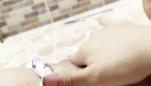 Woman Waits for Everyone to Leave the House so She Can Go Out to the Patio and Masturbate Her Pink Pussy to Her Heart's Content.