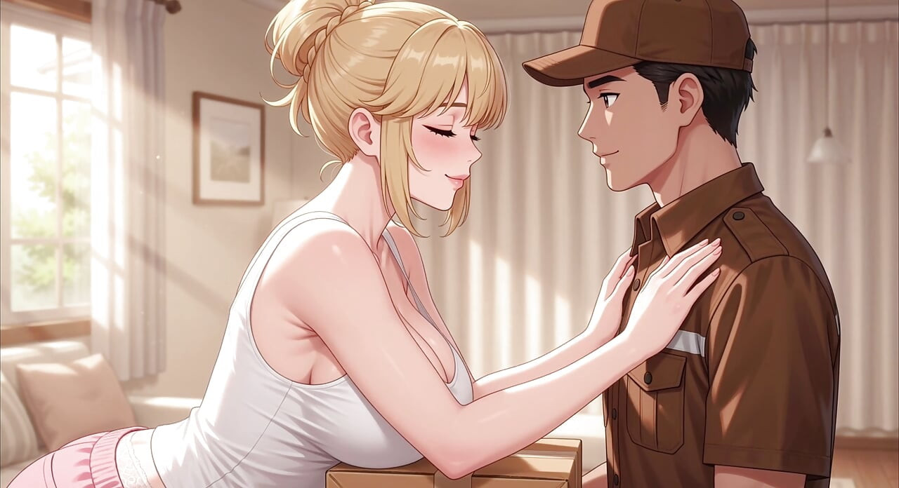 คนส่งของพอใจสาวเงี่ยน