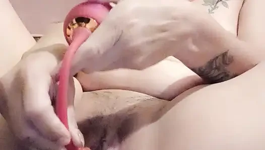 Mexican blonde gets hot with a fake one
