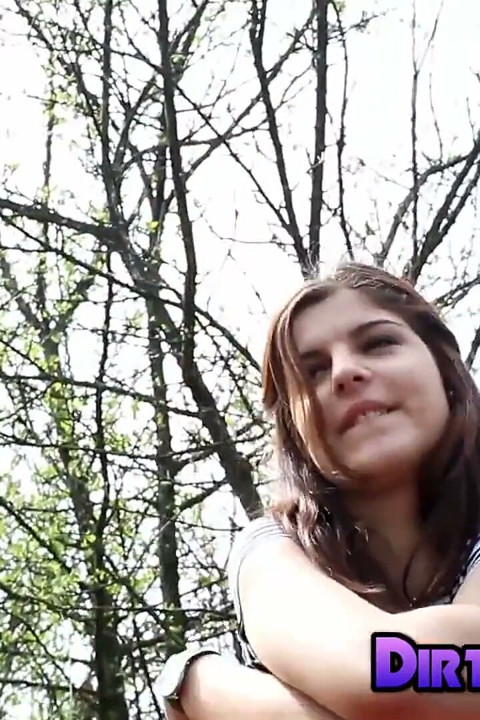 Outdoor teen strip and ass finger play