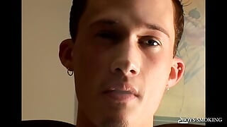 BoysSmoking: Braden Spence Lights Smoke And Toys His Tight Bum