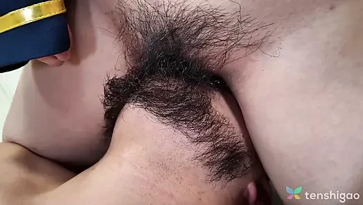 Japanese woman Eri Mizuno has sex with two men all day long.