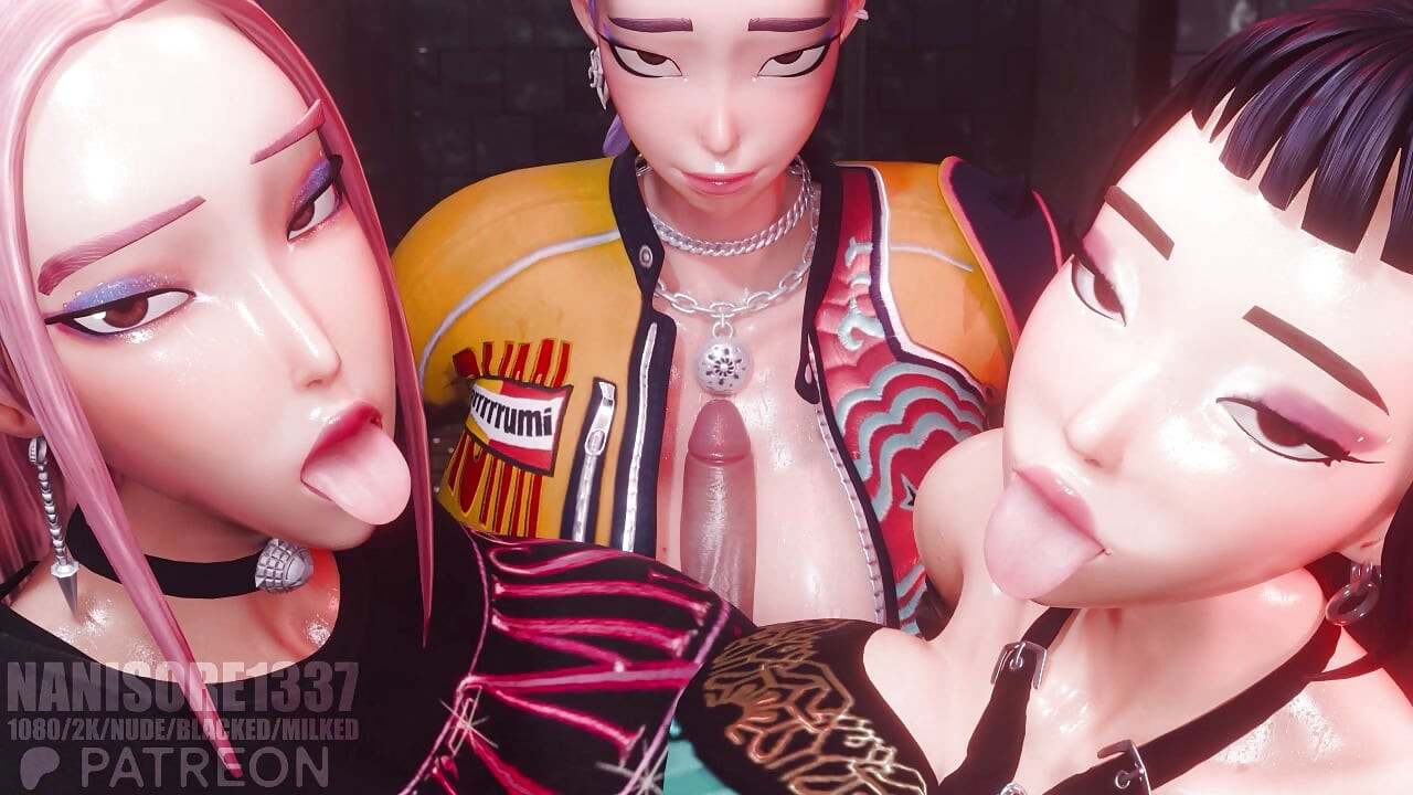 Rumi Mira Zoey Huntrix, потрійна цицьками 3d