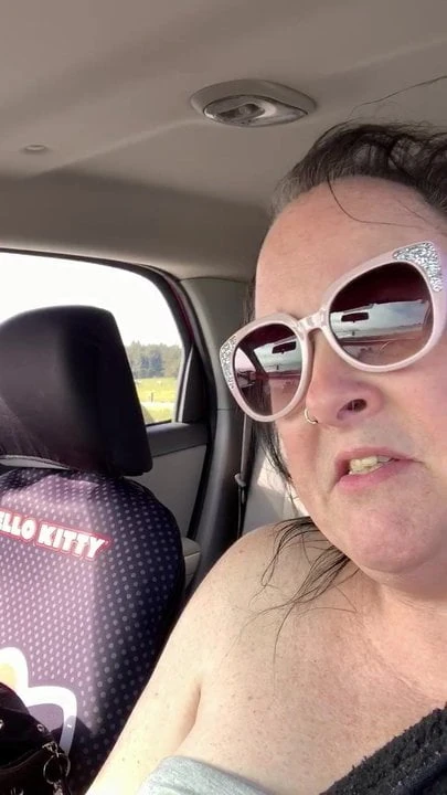 Zoey showing boobies & driving. Masturbating at beach
