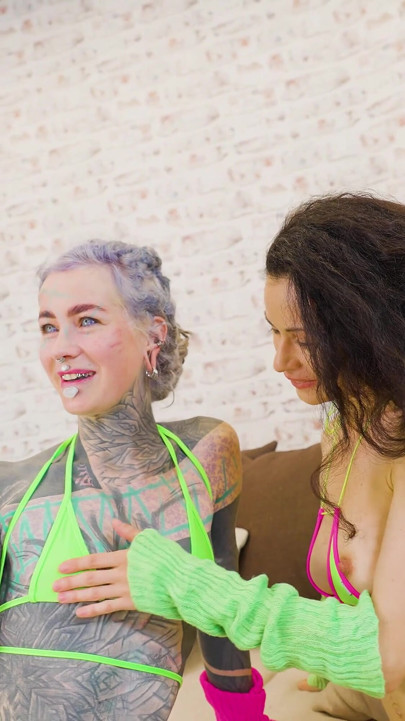 Tattooed Couple Takes Pornstar with Big Tits in Threesome - BJ, Facial Cumshot, Rimming