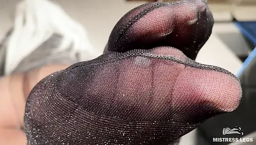 POV Under My Big Pantyhosed Booty: Nylon Foot & Rear Teasing