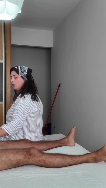 Powerful moment from "I Jerk off in front of the Cleaning Lady at the Hotel"