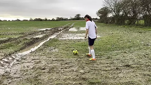Muddy football practise