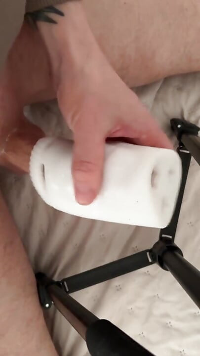 Big Dick Destroys Fleshlight & Fills It with Cum