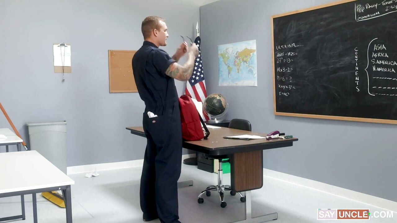 A Nerd on His Knees Muscular Student Shae Reynolds & Isaac X, Bullied Into Sucking Cock to Get His Backpack Back