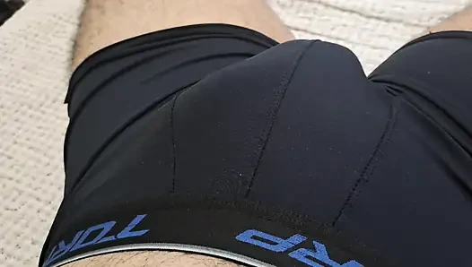I had a quick wank before my girlfriend arrived, and my dick got covered in cum!