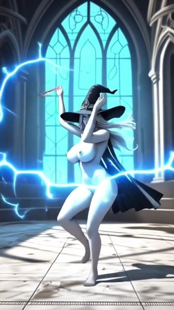 A vámpír varázslatos lányok felszabadítják az erőt és a melleket (Ai modell) | Klip 1