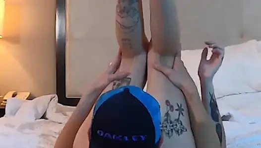 Eating Petite Tatted Teen's Pussy - Compilation 4