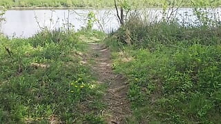 Forest Cruising Turns Into a Triple Blow & Cum Party