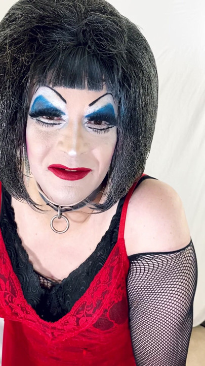 Drag Queen Sissy in Heavy Makeup needs a Man....