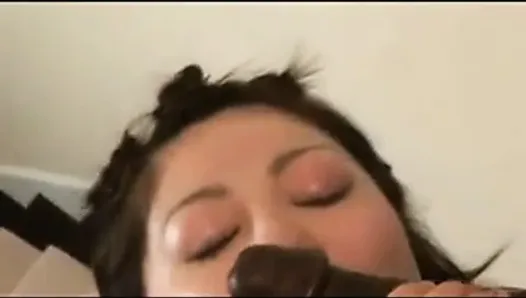 Japanese mouth sucking a black dick