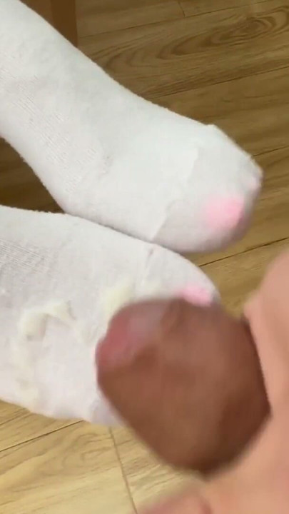 The girl went to collage in spite of her 💦 cummy white socks | Clip 2