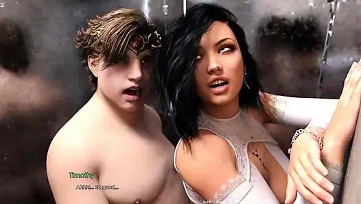 Typ mit großem schwanz fickt zwei mädchen in der toilette und creampies, sex zu dritt