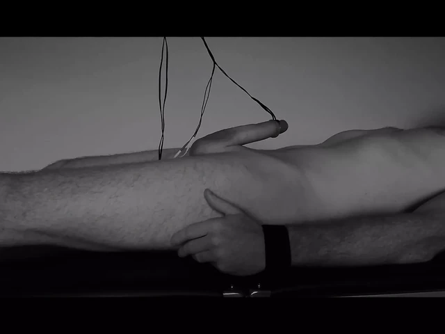 bound and milked to handsfree orgasm. e-stim cumshot edging
