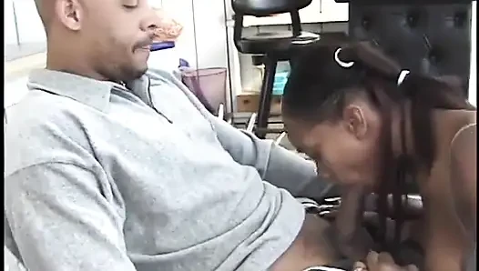 Ebony babe is doing everything for her teacher