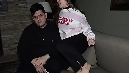 Luchiibb Fucks Her Boyfriend's Best Friend Next to the Fat Cuckold! Creampie