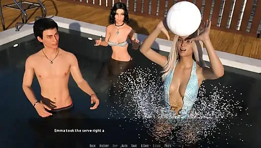 Werden sie ein rockstar: geile nasse leute im bikini am pool, episode 62