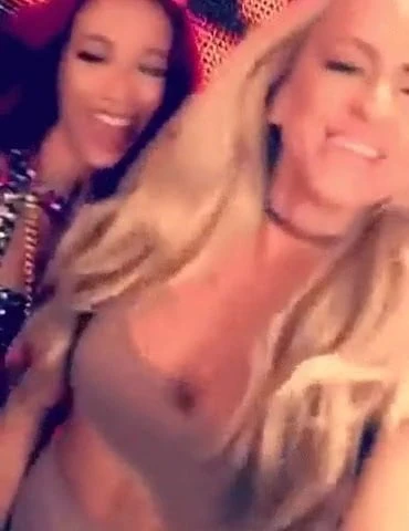WWE - Summer Rae and Sasha Banks bouncing backstage