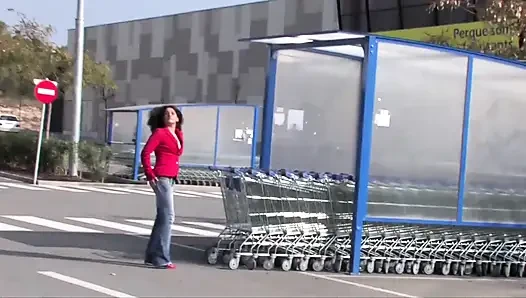 Horny brunette slut picked up and rammed