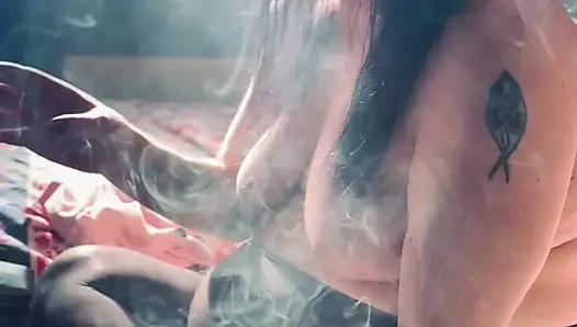 Tits Out & Smoking In Sunlight With The Luscious Pantyhose Wearing Tina Snua - Cone Exhales Nose Exhales OMI OME Drifting
