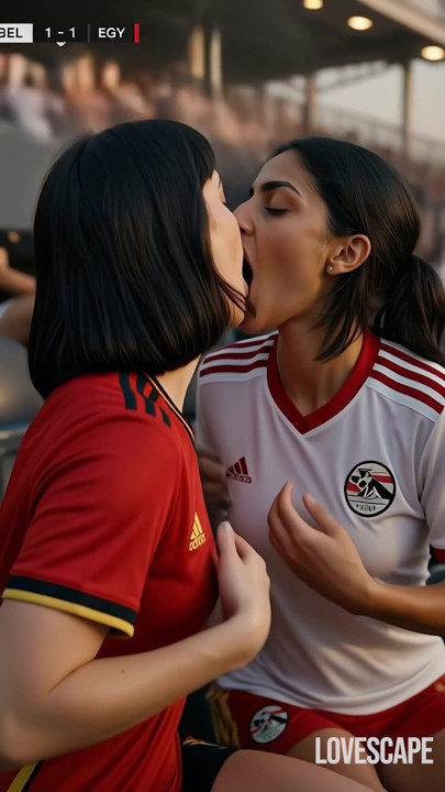 Lesbiană belgiană egipteană după meci Fest (AI)