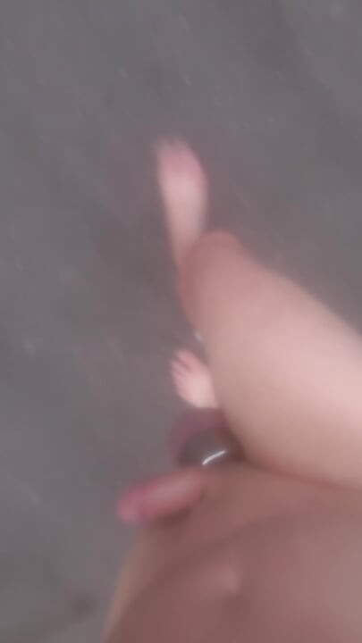 Risky nude walk from one parking space to the other half hour away stopped filming when fishmen caught me