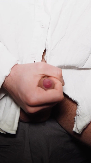 Powerful moment from "Young handsome man watches porn and masturbates at night"