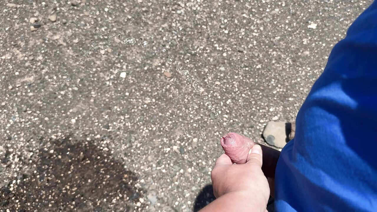 Shameless girl helps the guy to pee outdoor compilation