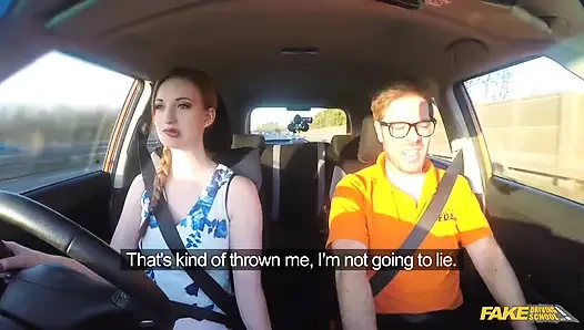 Fake Driving School - Hot Redheads Dirty Secret: Outdoor Blowjobs and Big Tits Worship