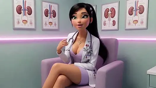 Dokter gadis Asia membantu menyusutkan ereksiku