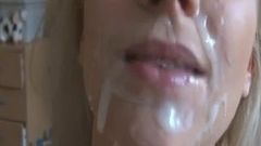 blonde sweety with braces sucks him off quickly