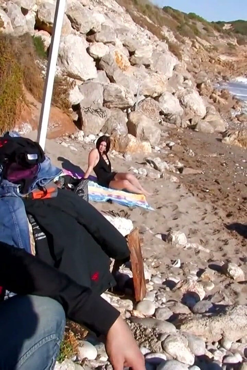Hot girls gets bug titties sucked on the beach