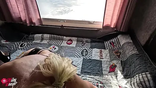 Blonde Parking Hooker Tied up and Breeded by Security