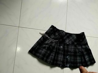 Cum on tartan Miniskirt