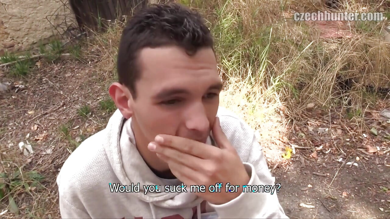 Czech Hunter Offers Broke Bartender 'ca'sh for an Outdoor Blowjob
