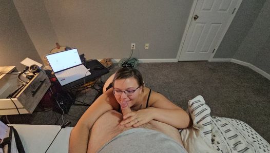 Vacation Blowing and letting him fuck my tits till he erupts everywhere