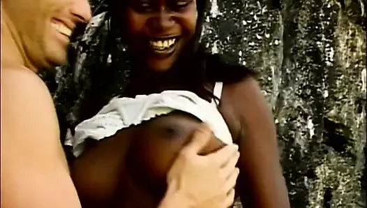 Ebony Hottie Sucks and Fucks Huge Dick Outdoors