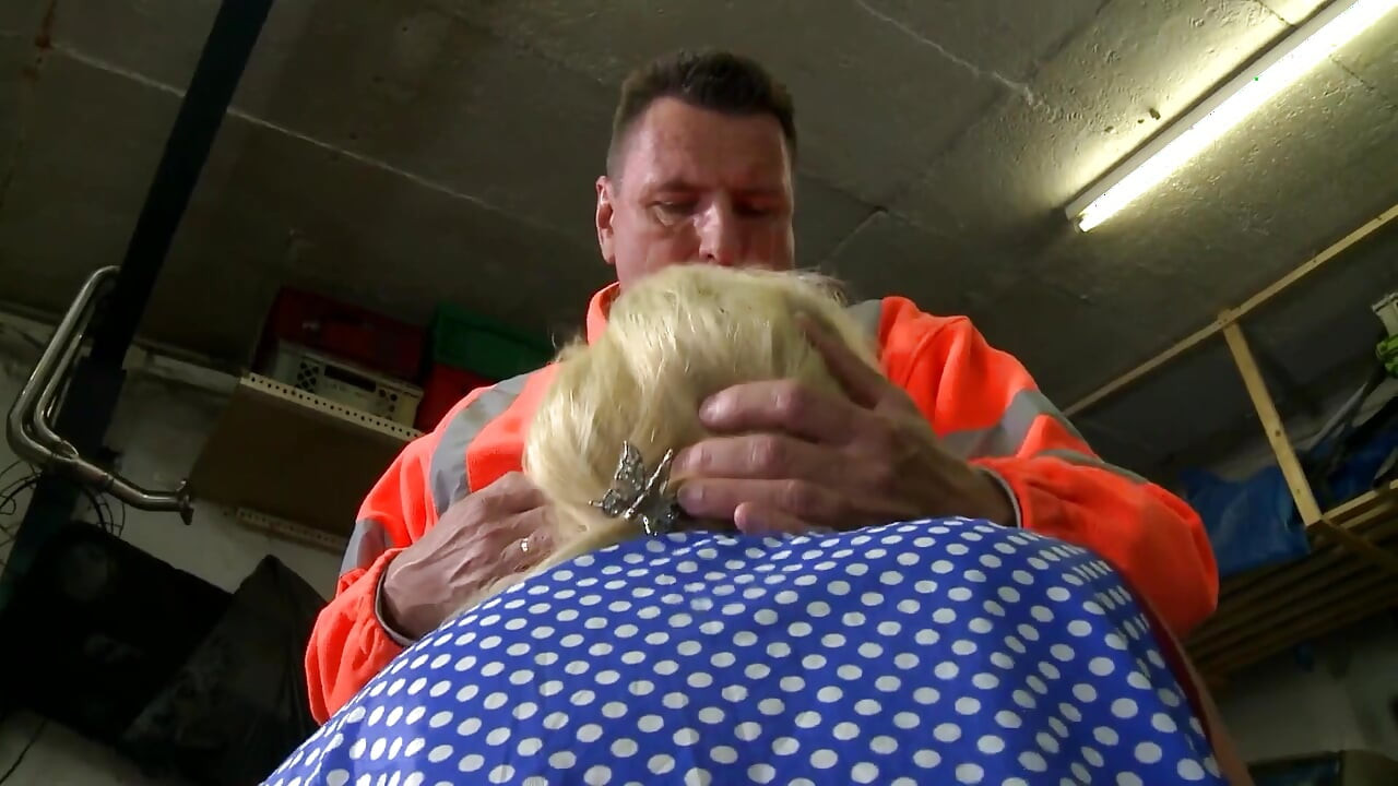 Sexy Milf with huge tits gets fucked hard in the garage with big cock