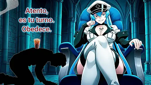 Испанский аудио анал, инструкция по для очень покорной. Esdeath преобразует вас в спермо-контейнер.