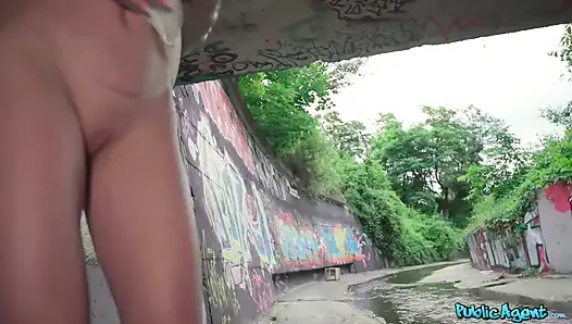Public Agent -pixe Cut Ariela Donovan Sucks Cock Under a Tunnel