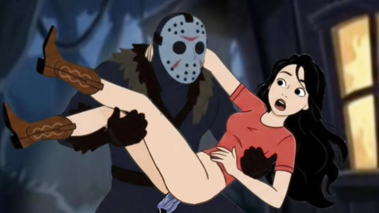 Student Girl Enjoys Sex in an Camp. Cartoon Horror Parody
